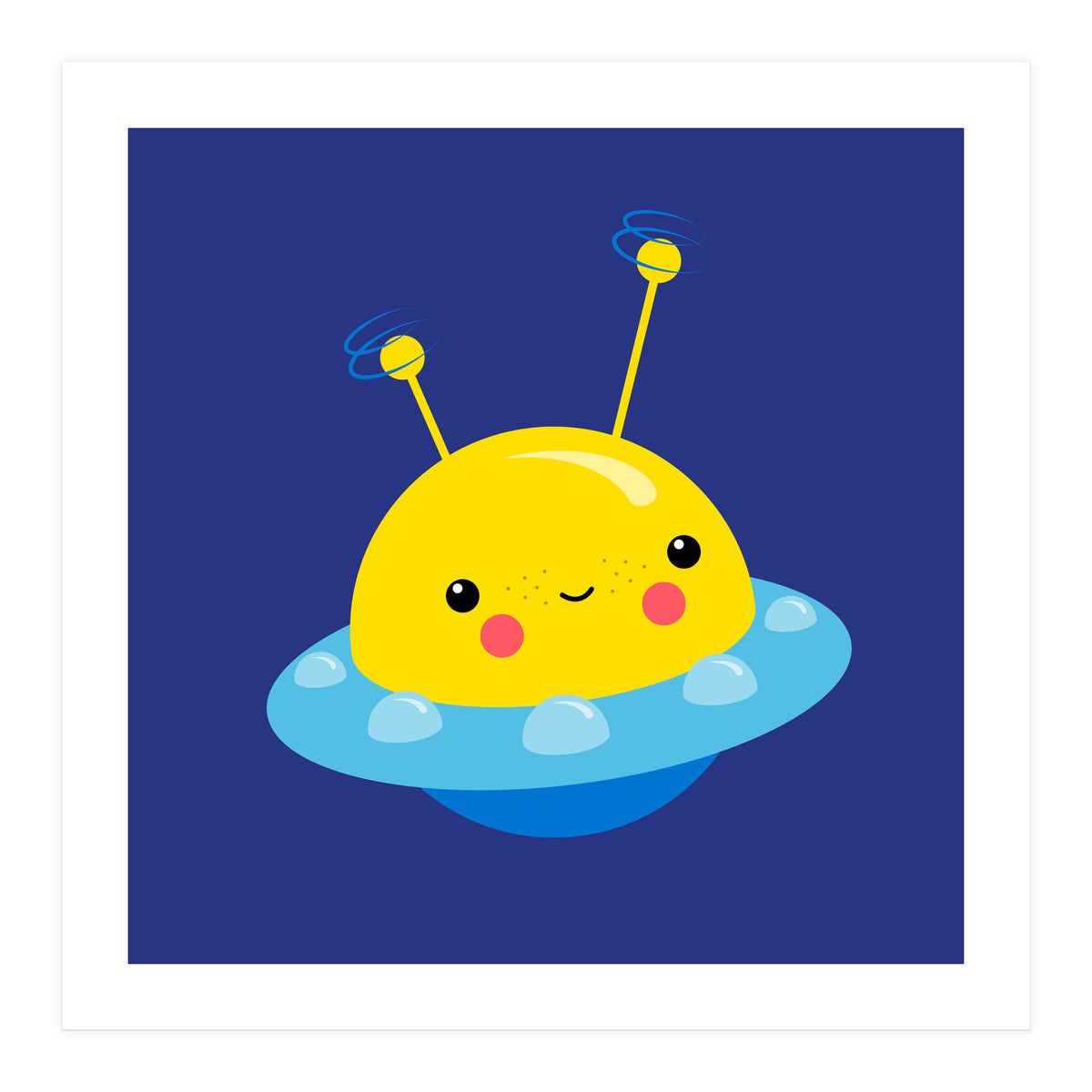 Nursery Picture Kawaii UFO (Print Only)