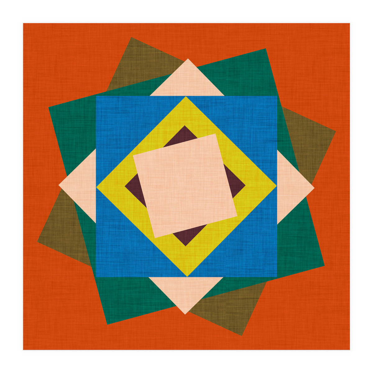 Kilim Floral Orange (Print Only)