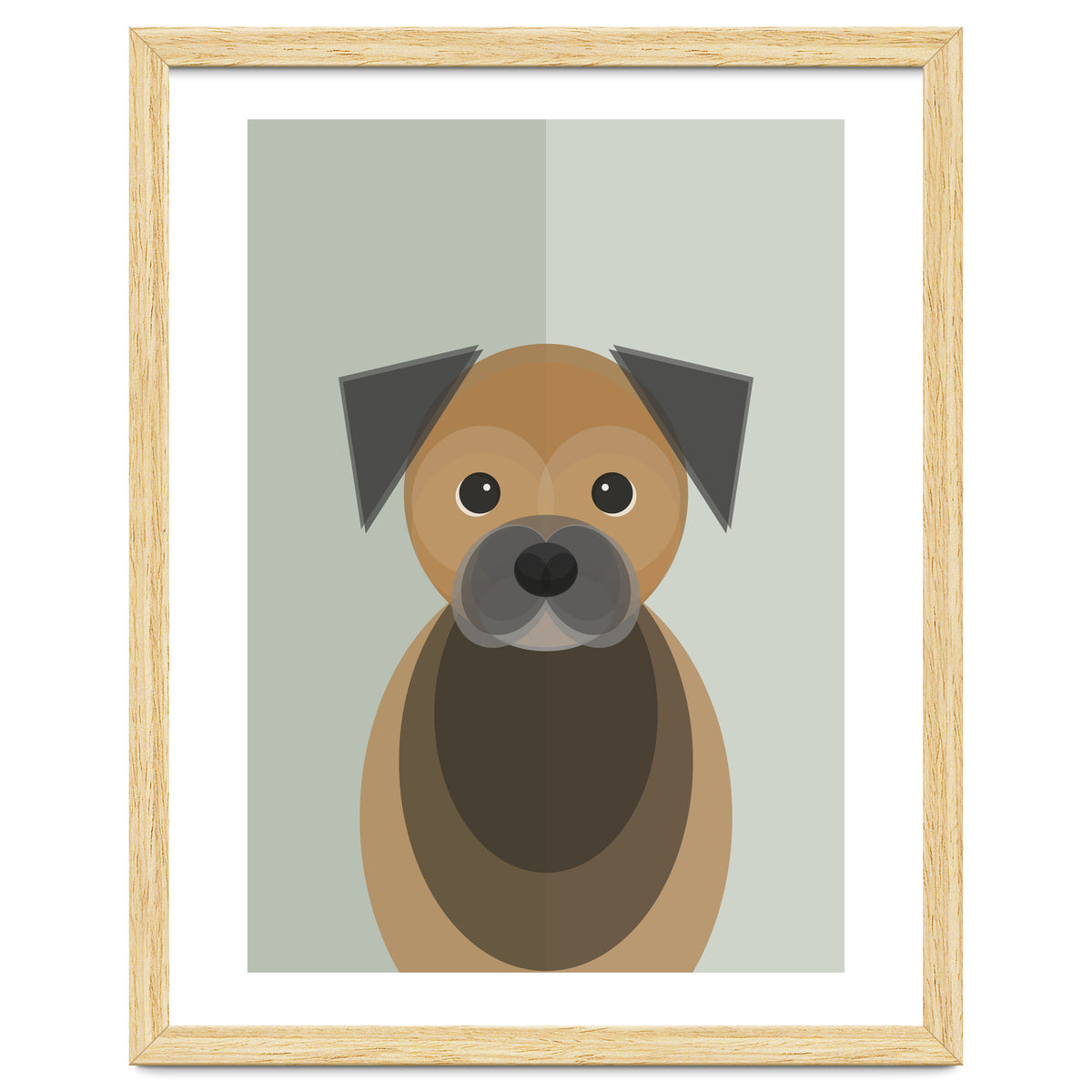 Mid Century Geometric Border Terrier Dog