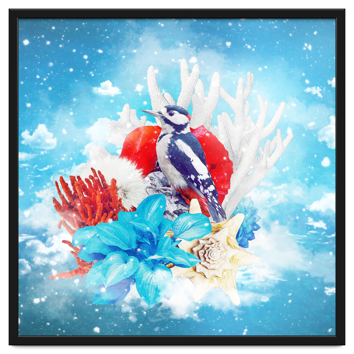 Floral Woodpecker In Winter