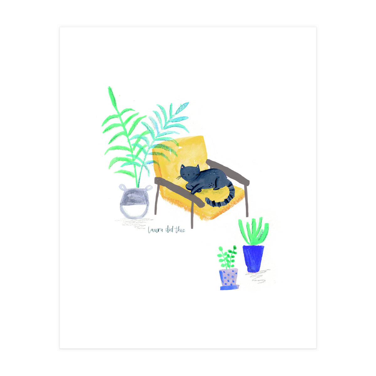 Cat On Scandi Chair (Print Only)