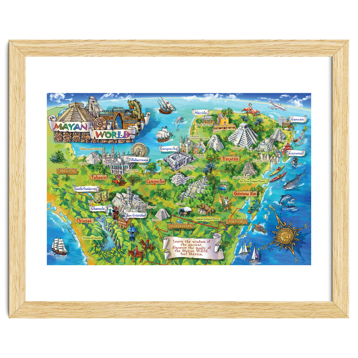 Yucatan Map Illustration