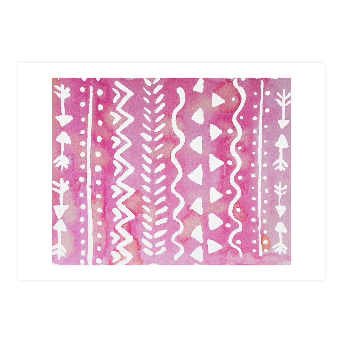 Abstract boho tribal pattern in pink (Print Only)