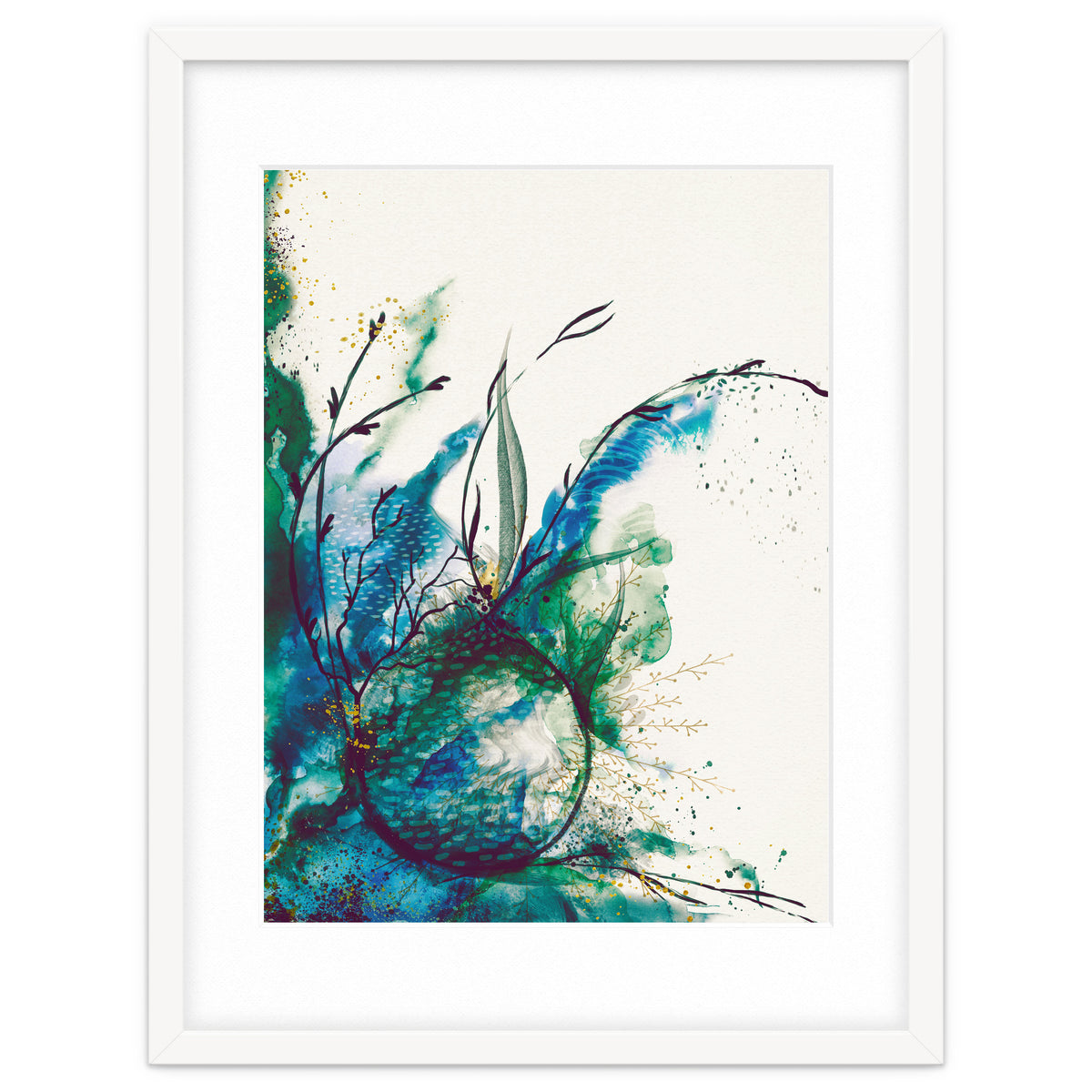 Abstract Sea Watercolour