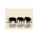 Elephants Crossing Water (Print Only) thumbnail