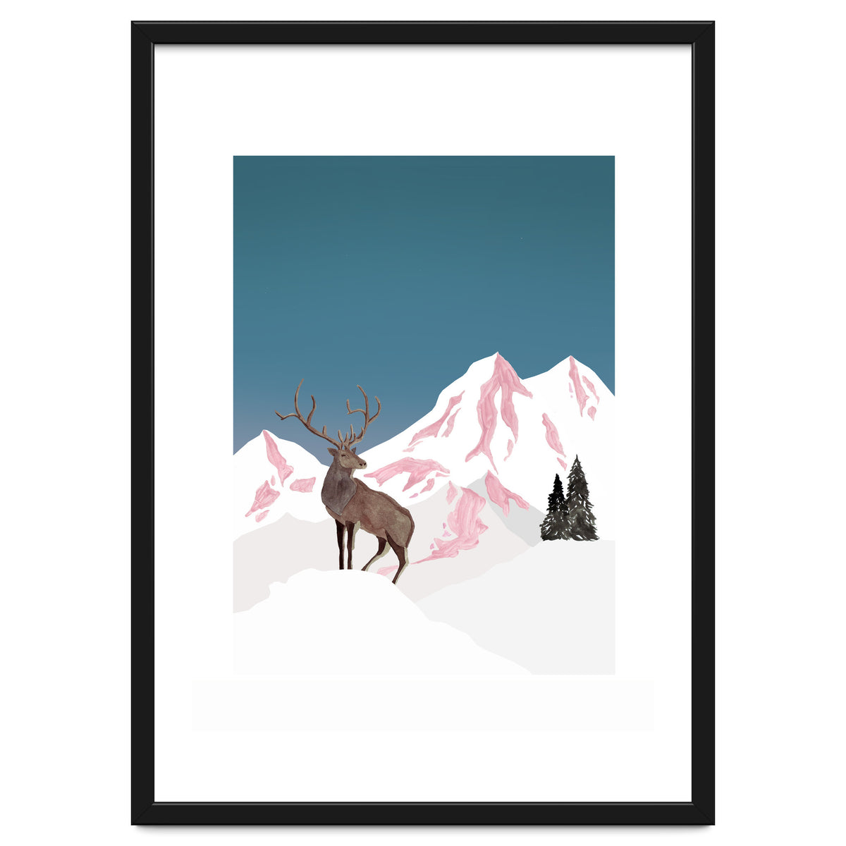 Mountain Love Winter Stag