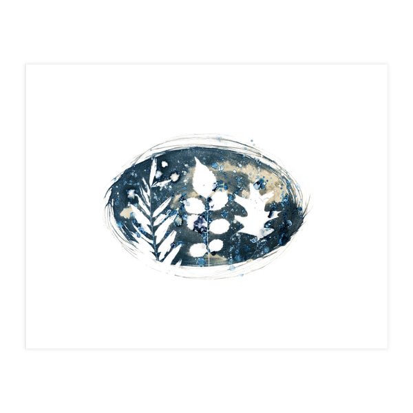 Indigo Blue Botanical Leaves No. 6 (Print Only)