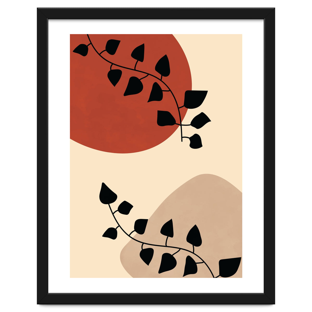 Abstract Boho Botanical Pothos Leaf