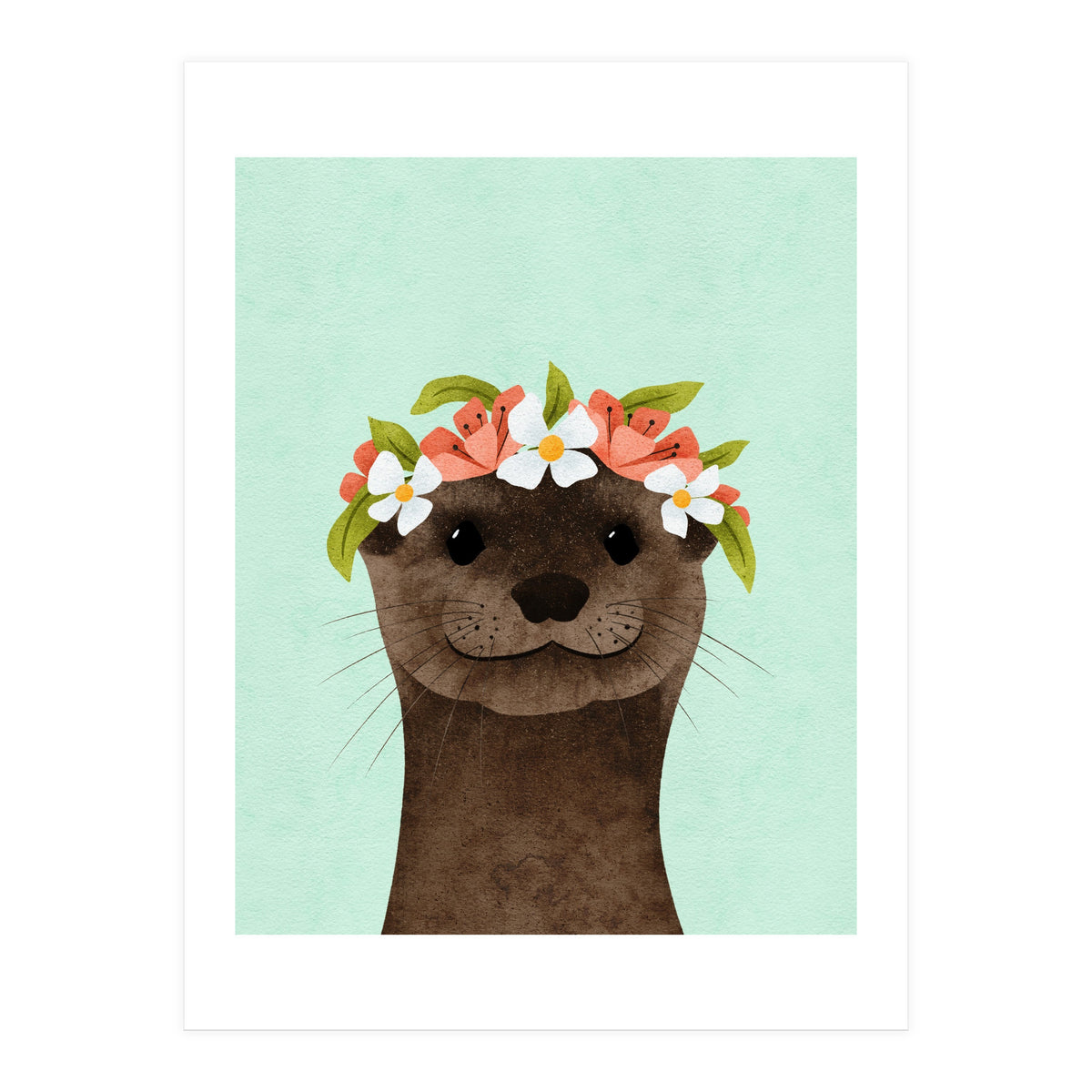 Floral Otter (Print Only)