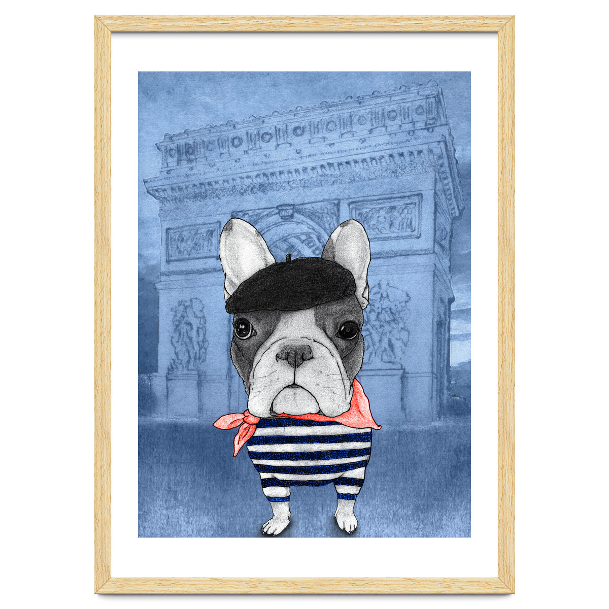 French Bulldog With Arc De Triomphe