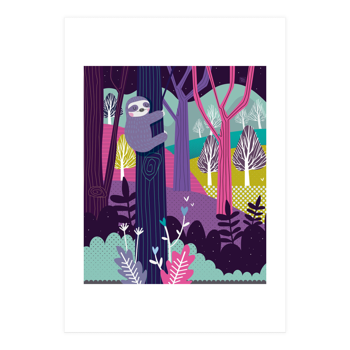 Sloth in the woods (Print Only)