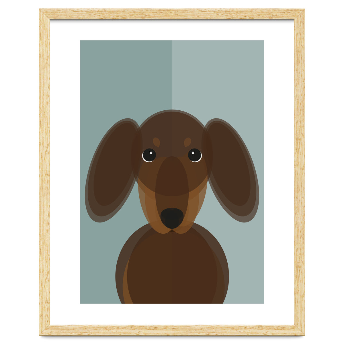 Mid Century Geometric Dachshund Dog