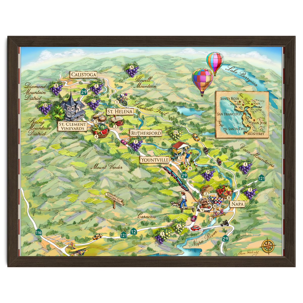 Napa Valley Illustrated Map