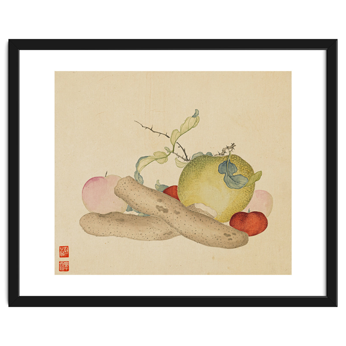 Wang Chengyu~flowers And Vegetables, Vegetables, Fruits, Yam, Apple, Pear