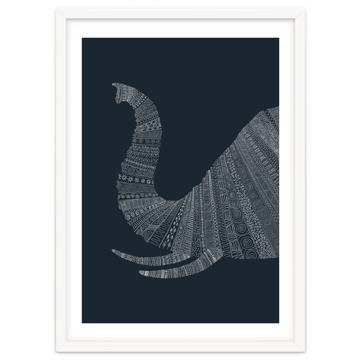 Elephant Blue Poster