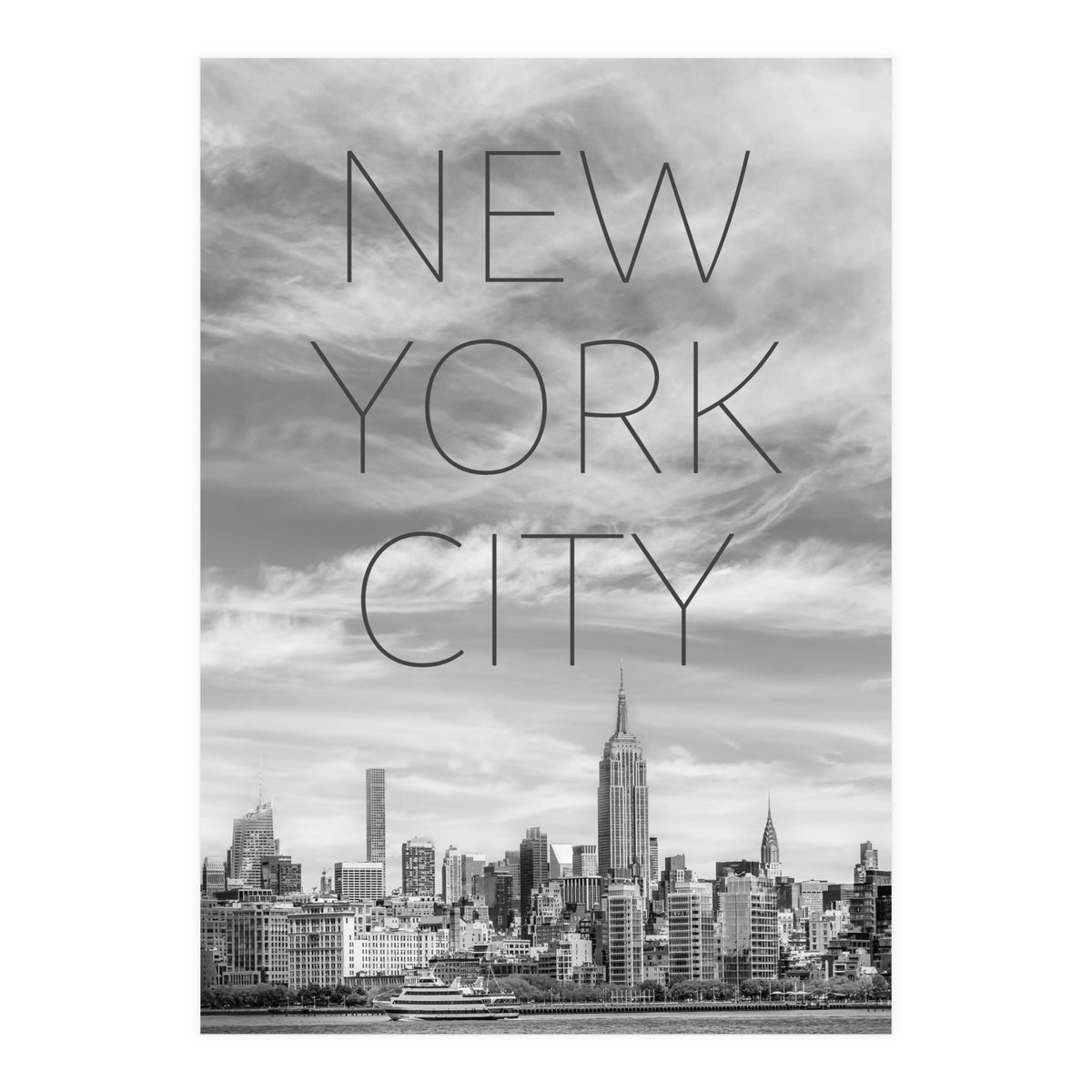 NYC Midtown Manhattan | Text & Skyline (Print Only)
