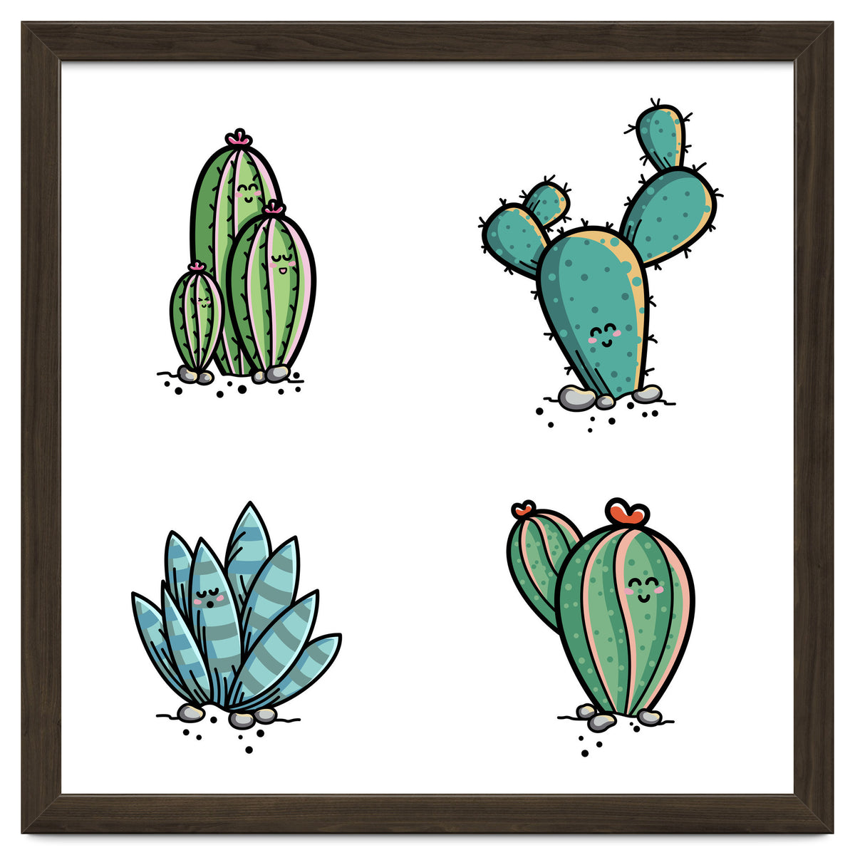 Kawaii Cute Cacti Desert Plants