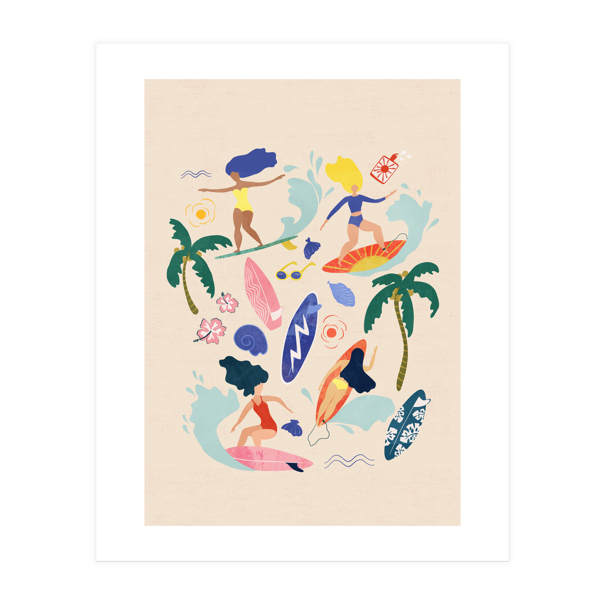 Surfing Girl Light (Print Only)