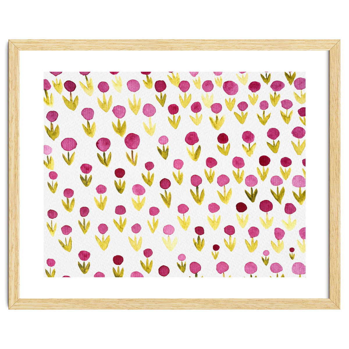 Small abstract watercolor flowers