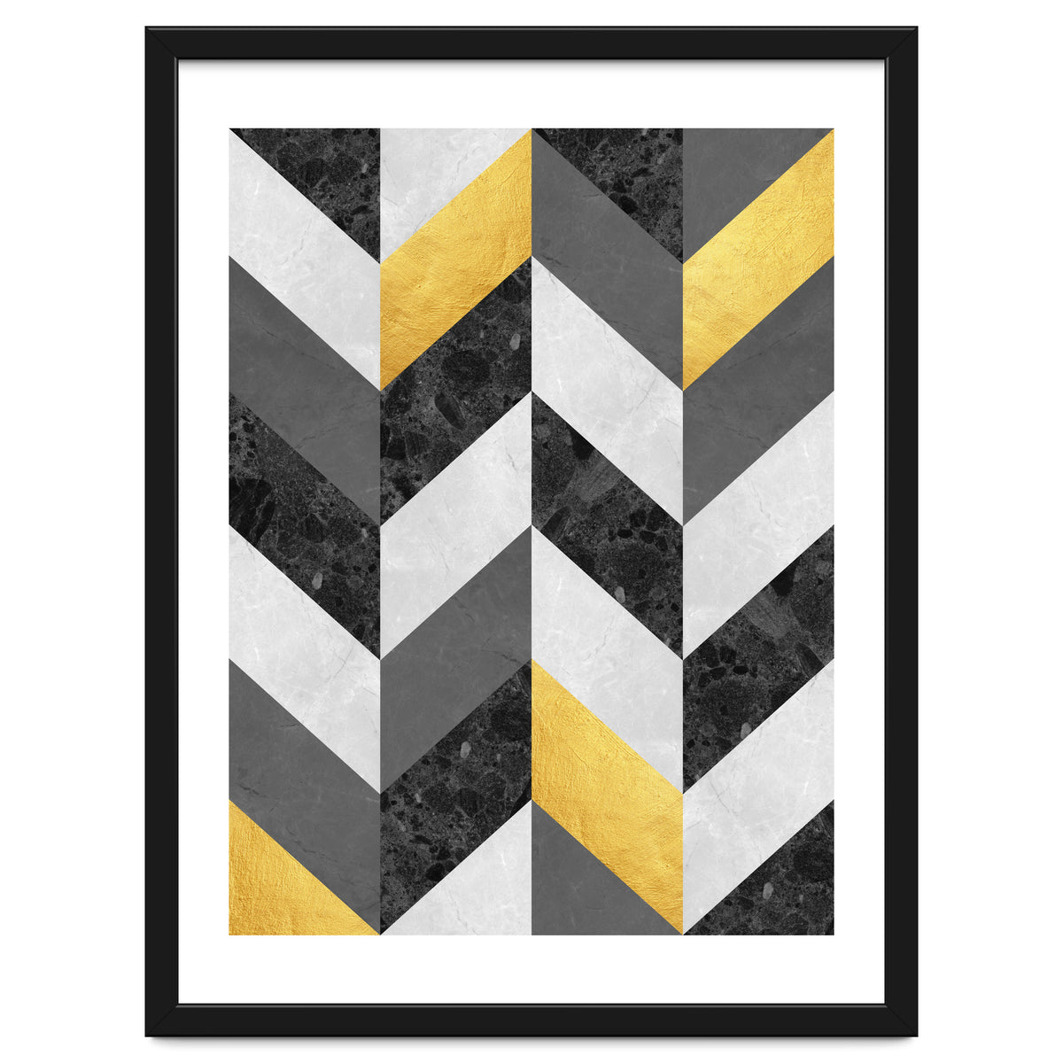 Chevron gold and marble