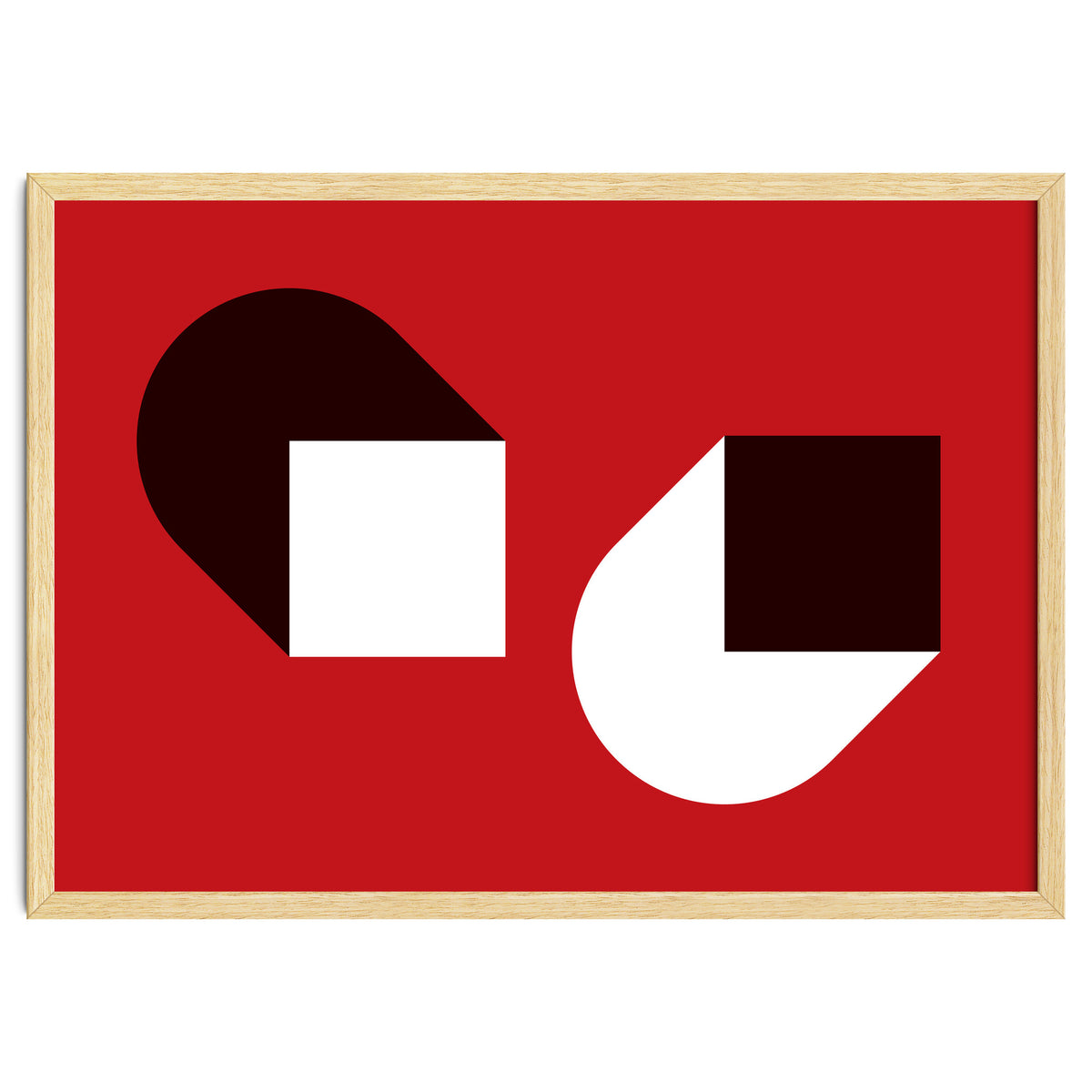 Geometric Shapes No. 38 - red, white & black