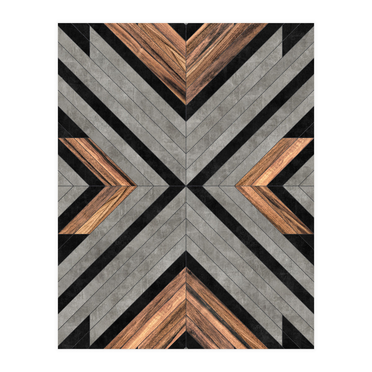 Urban Tribal Pattern No.2 - Concrete and Wood (Print Only)