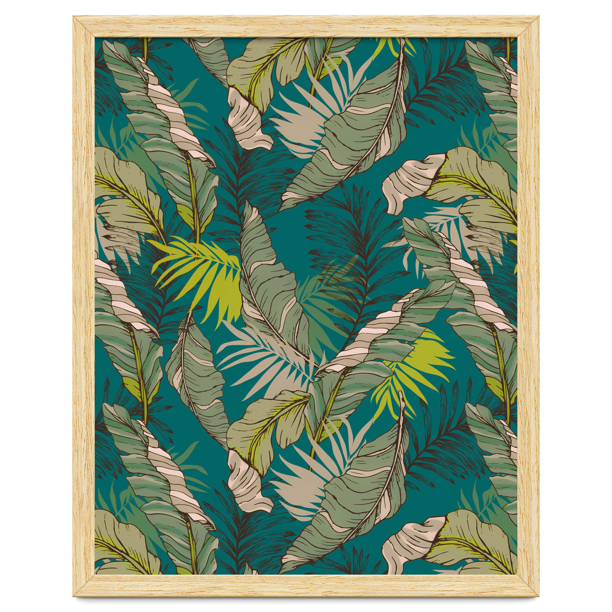 Drawing of wild tropical jungle