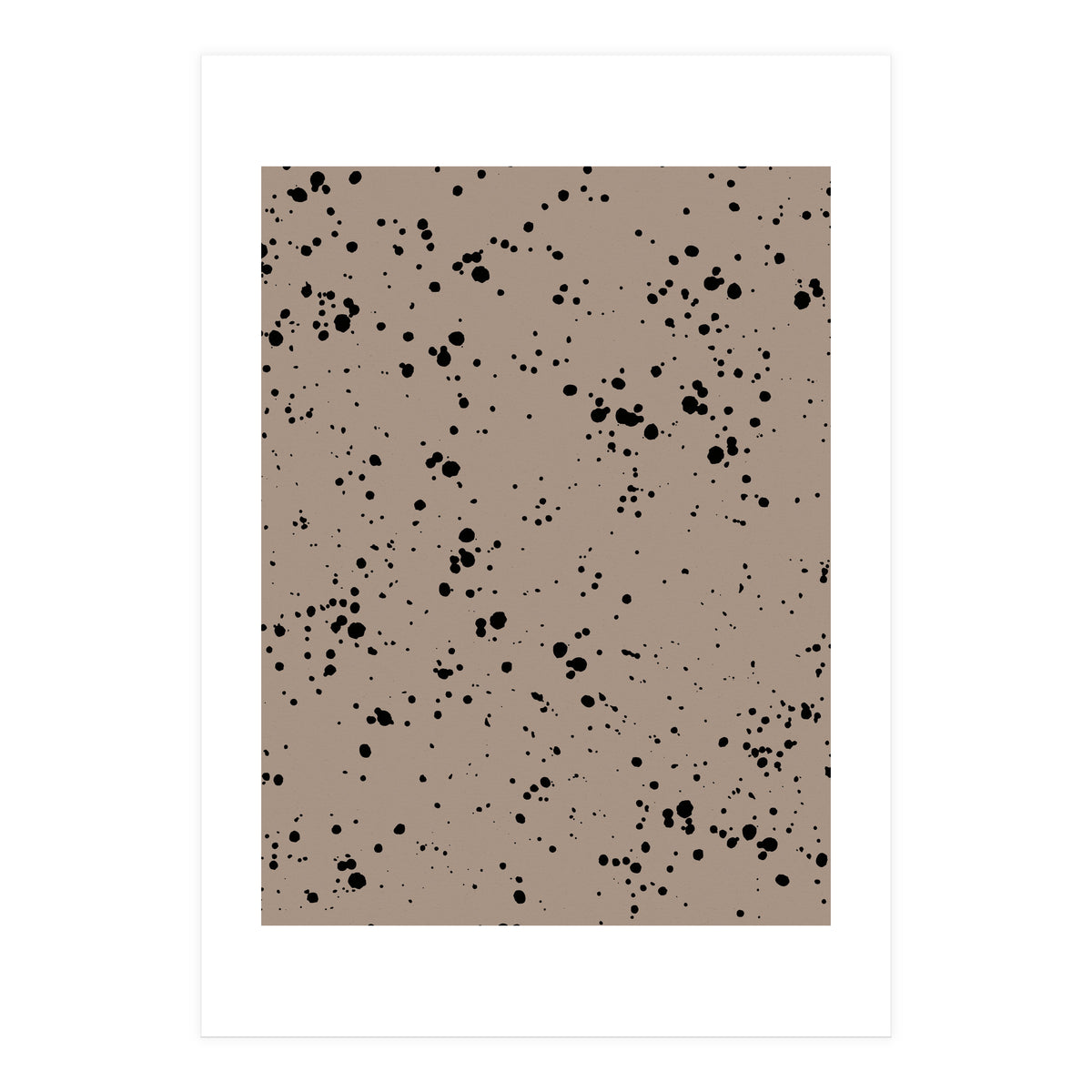 Black Paint Splatter on Dark Beige Background (Print Only)