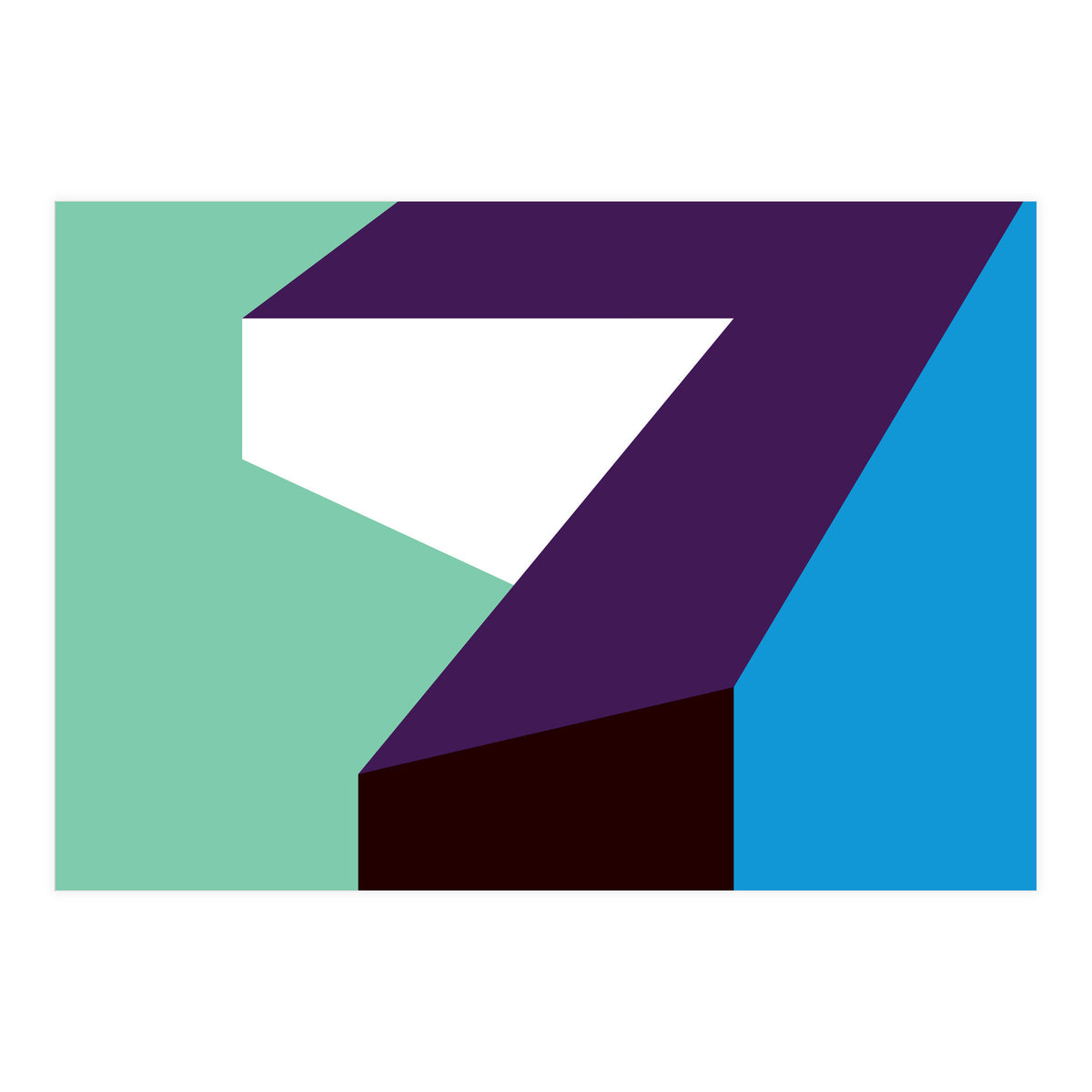 Geometric Shapes No. 60 - purple, mint & purple (Print Only)