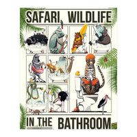 Safari Animals in the Bathroom, funny toilet humour (Print Only)