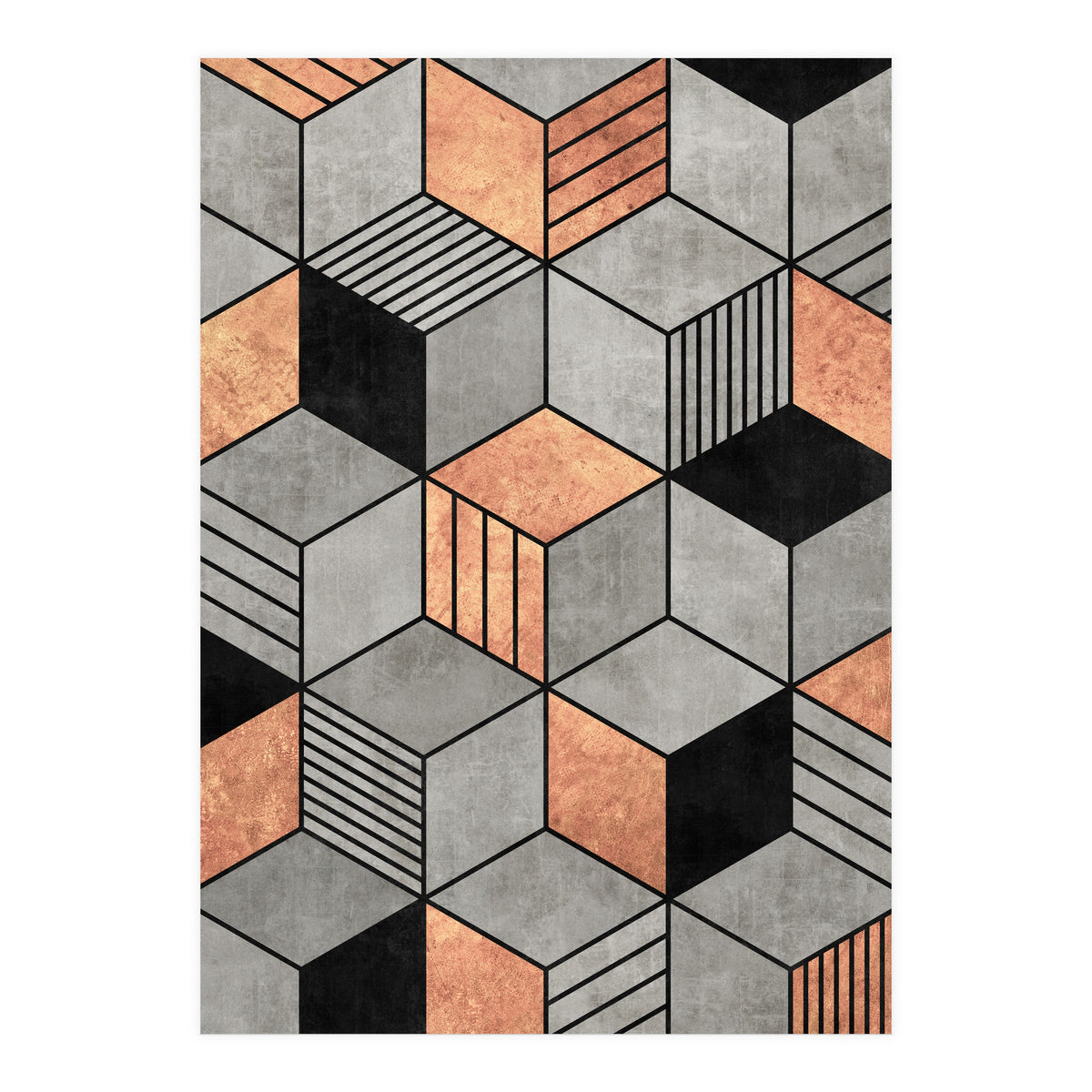 Concrete and Copper Cubes 2 (Print Only)