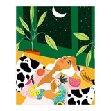 Eclectic Moon Lover | Modern Bohemian Quirky Woman Fashion | Color Pop Dreamer Illustration (Print Only) thumbnail