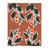 Red Cherry Leaf Boho Botanical II (Print Only) thumbnail