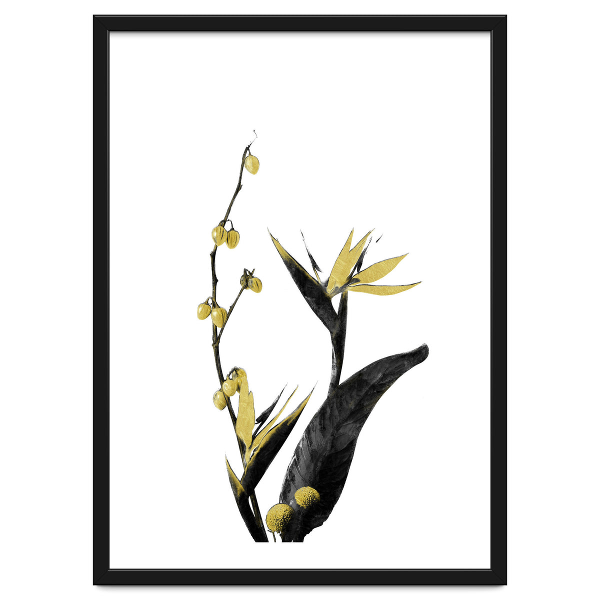 Flower Minimal Black And Gold 02