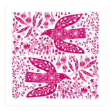 Doves And Flowers Magenta Pink (Print Only) thumbnail