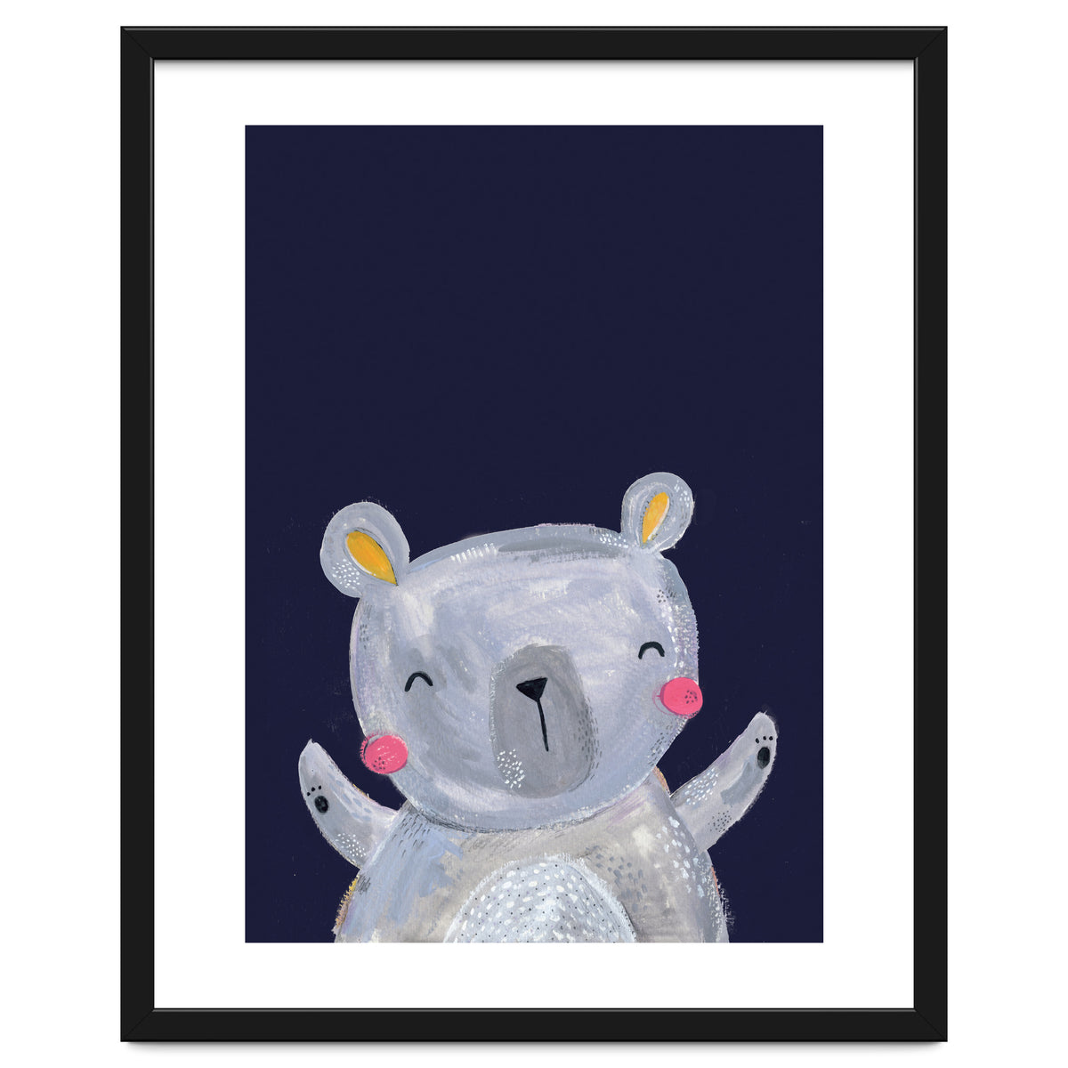 Woodland Bear On Navy