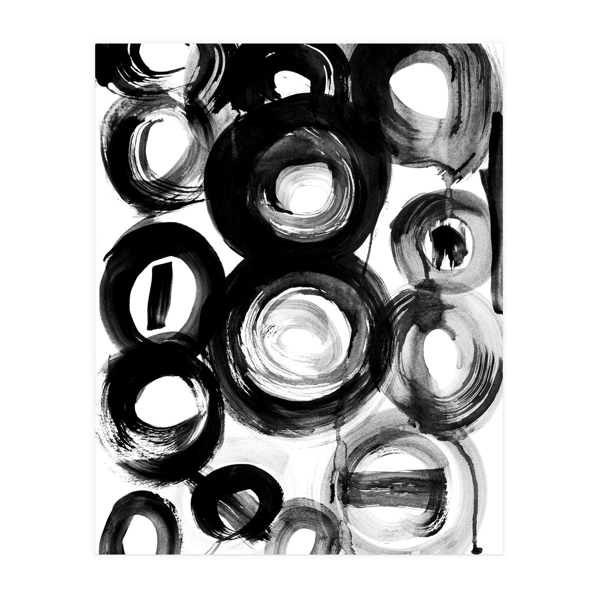 Black and White Ink Circles (Print Only)