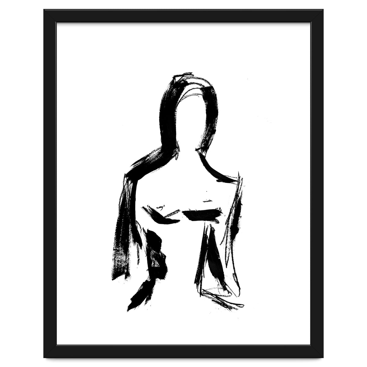 Abstract Monochrome Female Figure