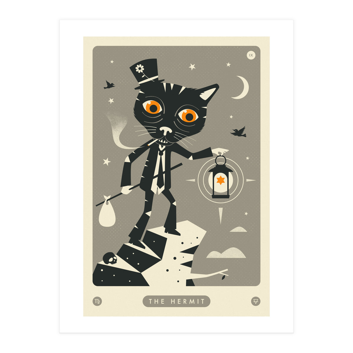 TAROT CARD CAT: THE HERMIT (Print Only)