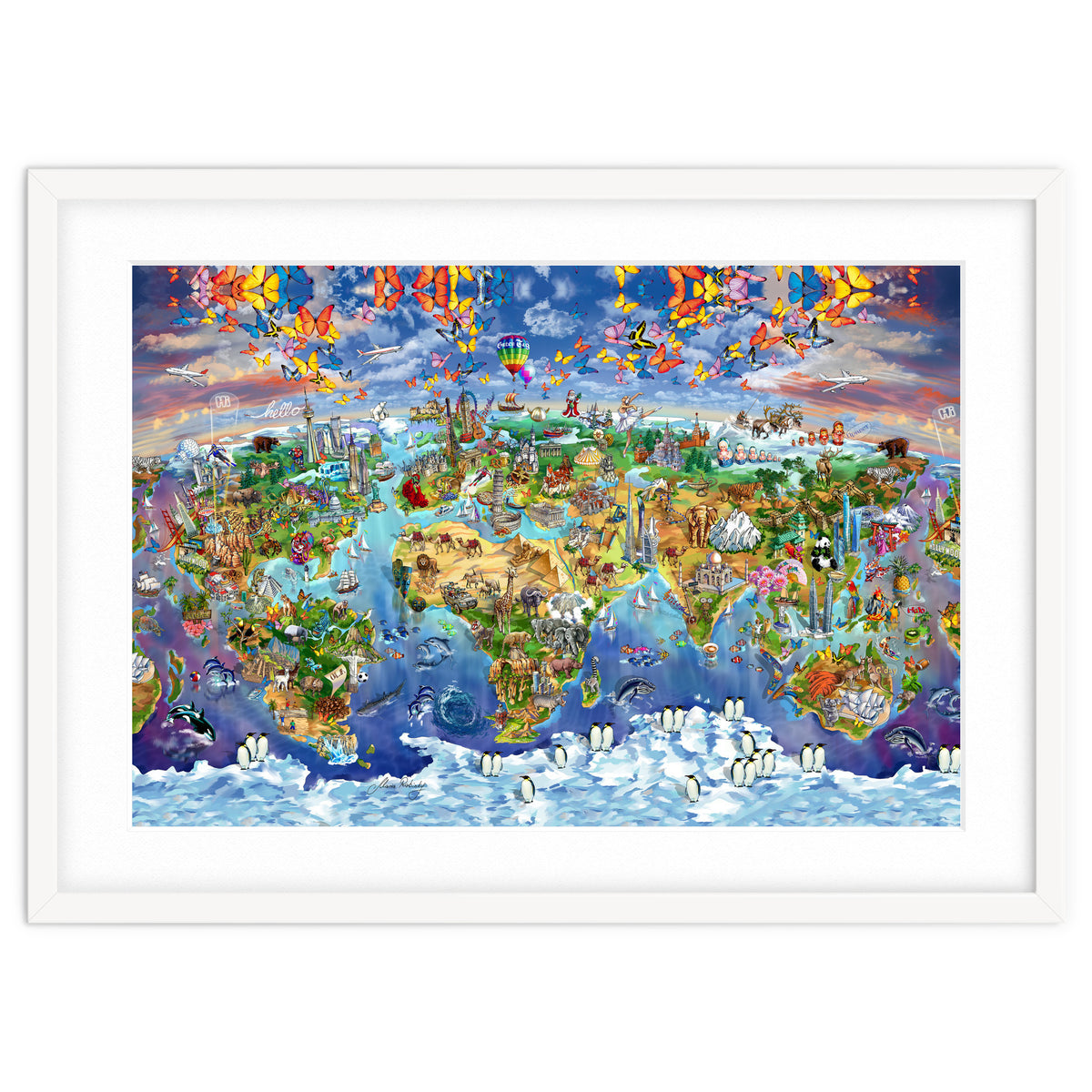 World Wonders Illustrated Map