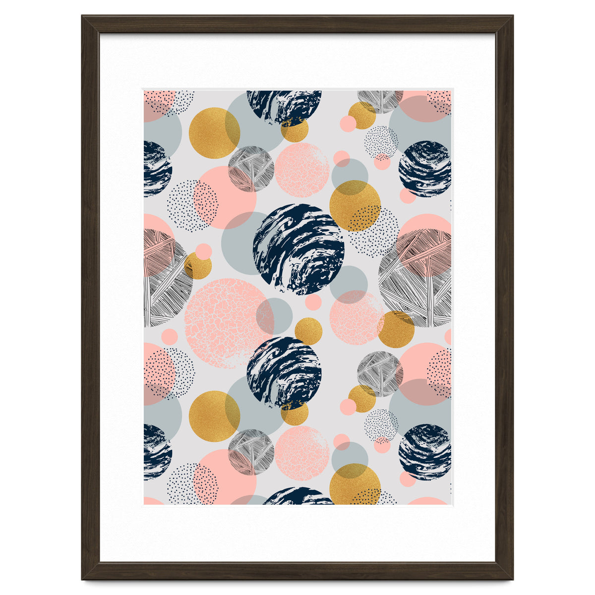 Pattern of abstract textured circles