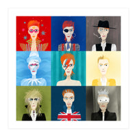 9 Portraits Of David Bowie (Print Only)
