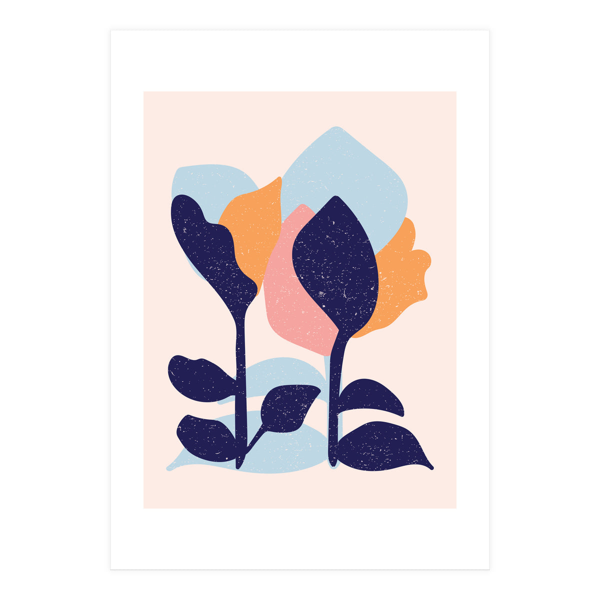 Spring Snow Abstract Art (Print Only)