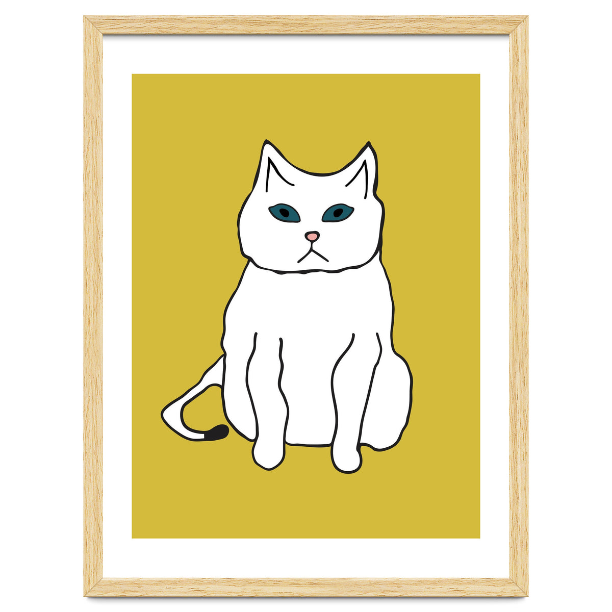 White Cat On Yellow