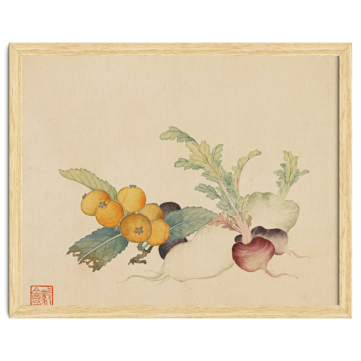 Wang Chengpi~flowers And Vegetables, Vegetables, Fruits, Loquat, White Radish, Carrot, Radish