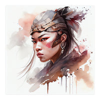 Watercolor Asian Warrior Woman #1 (Print Only)