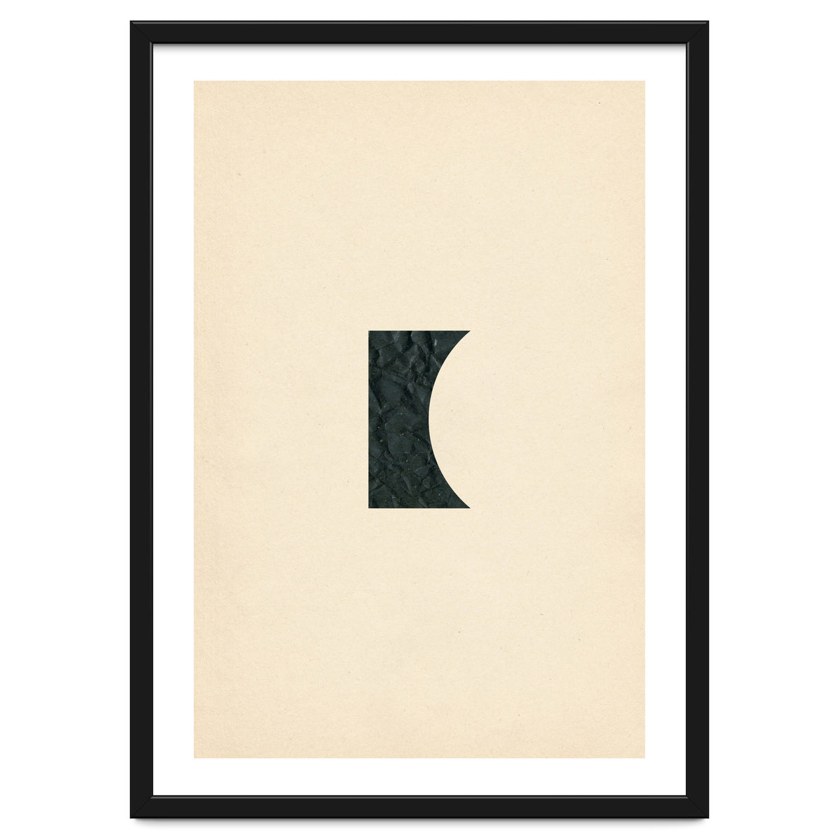 Cut black shape on beige