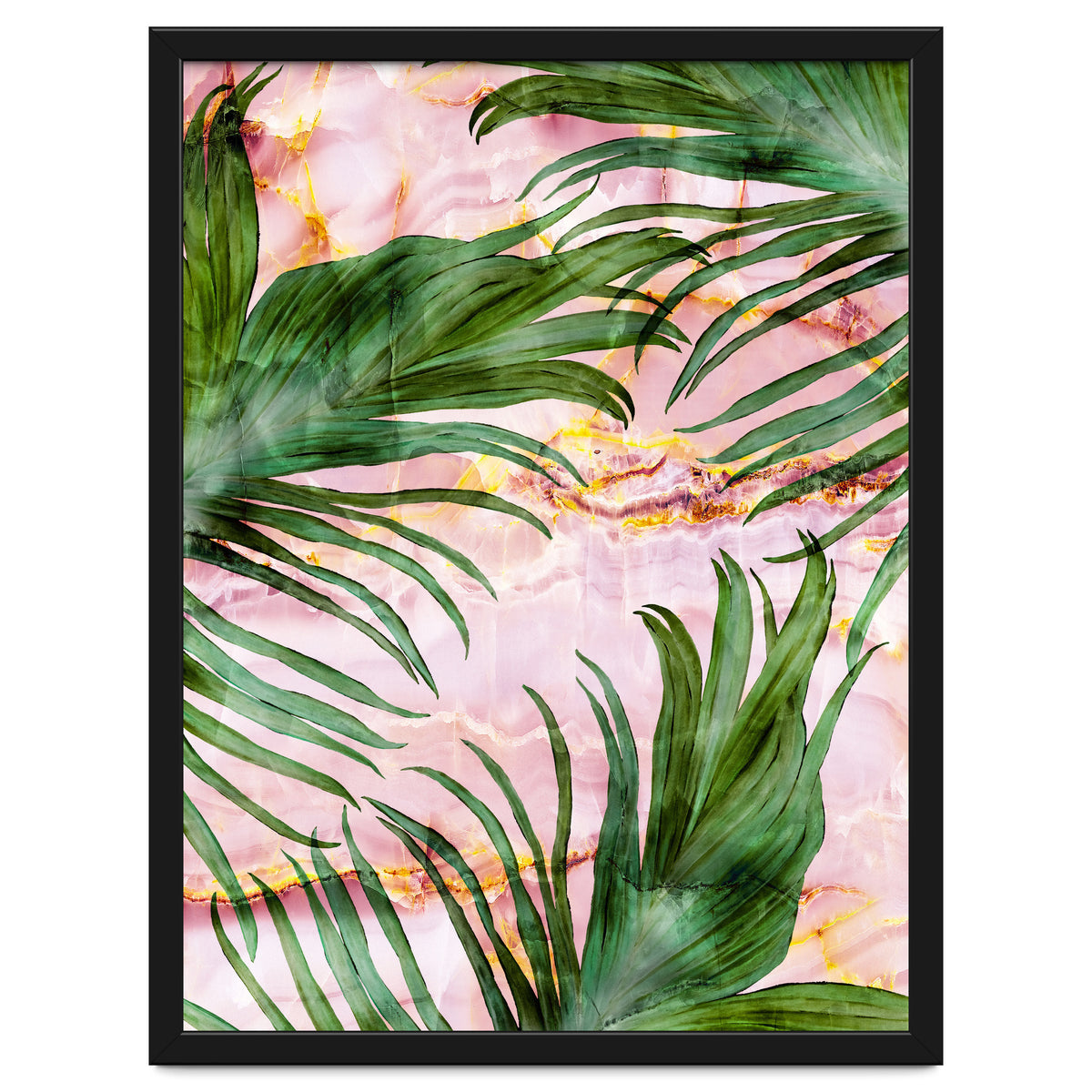 Palm leaf on marble 01