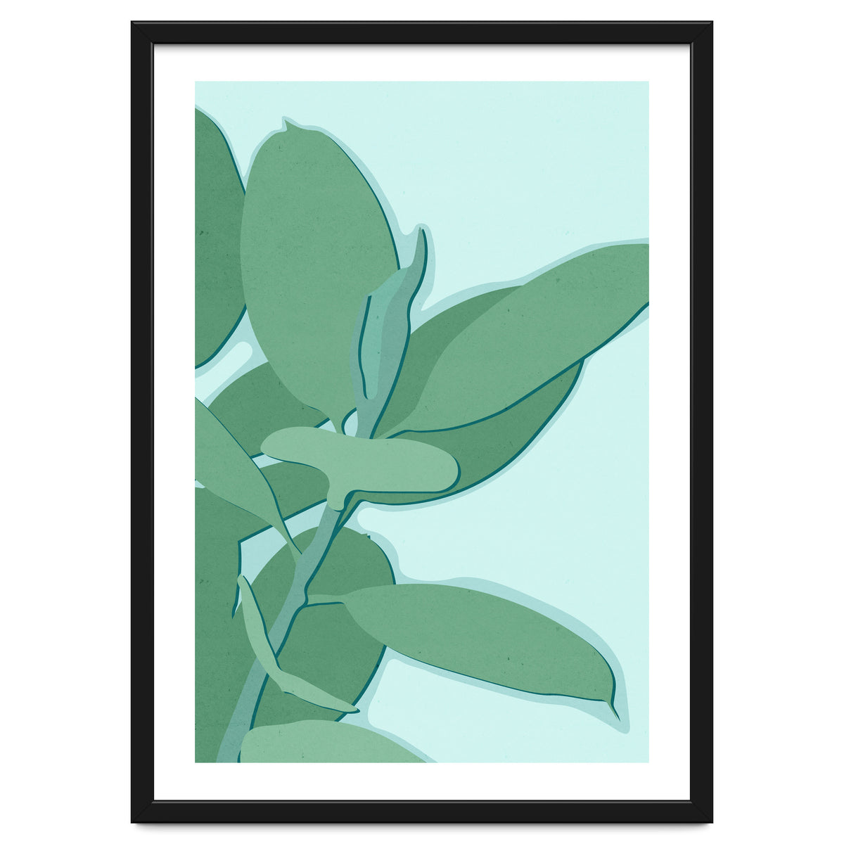 Minimal Rubber Tree Leaves - Greener Eden