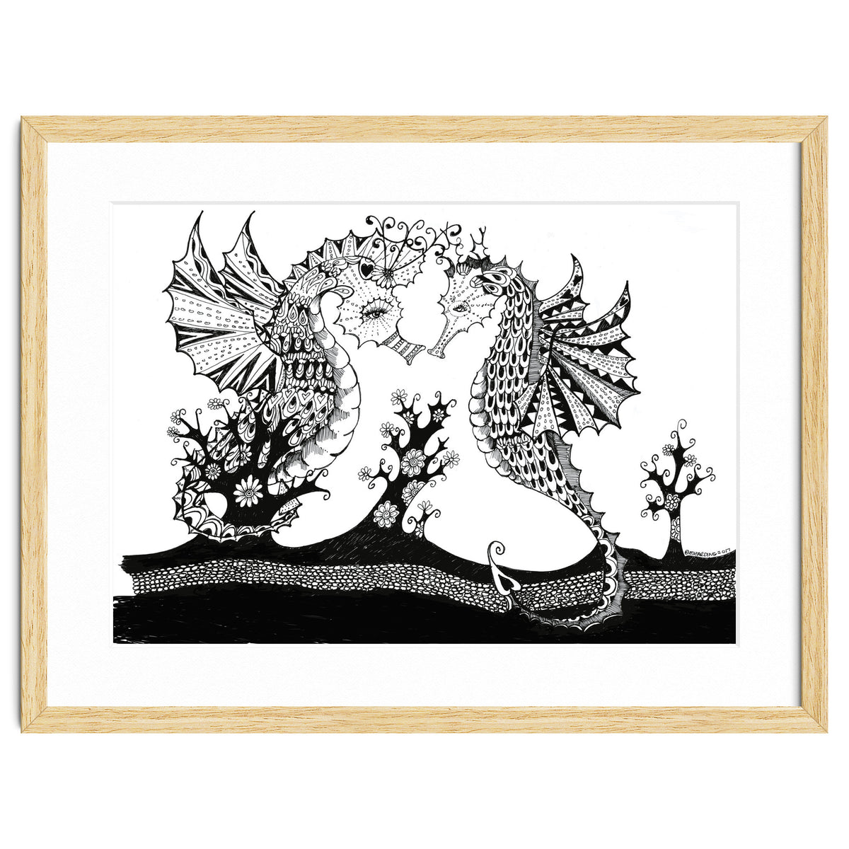 Seahorse Dragons Love Illustration